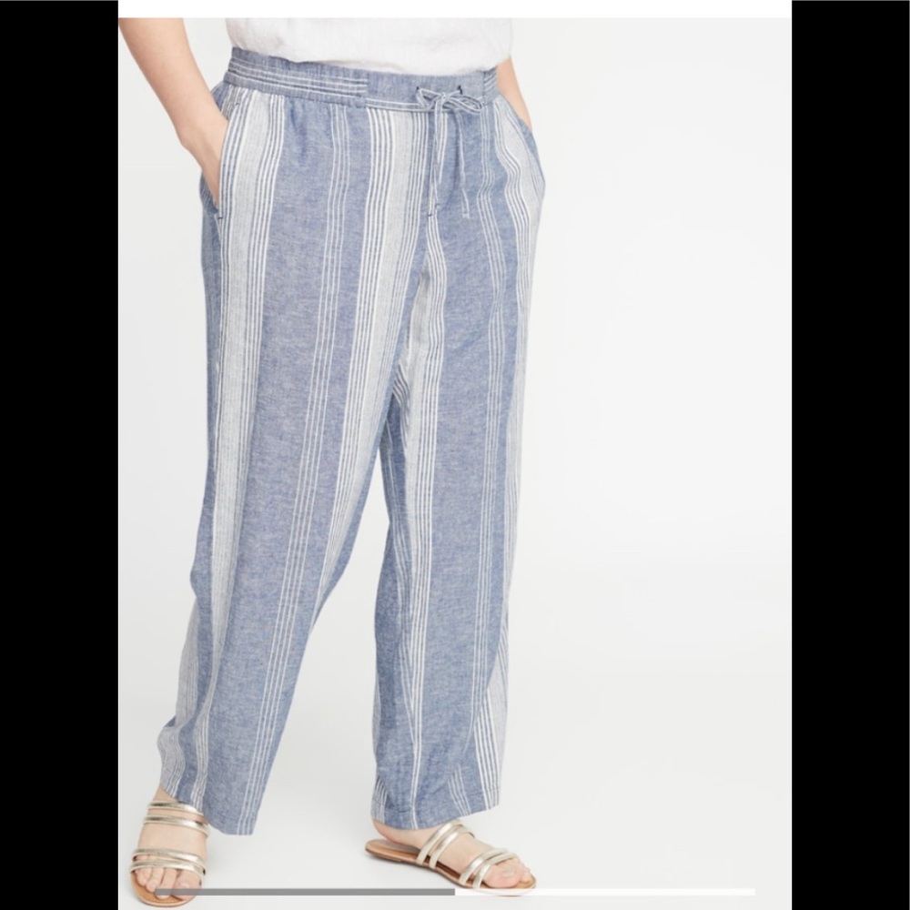 Mid rise linen pants